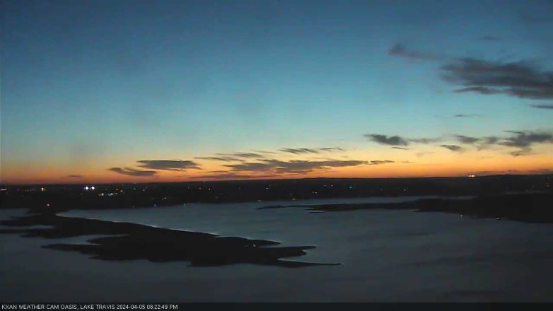 Lake Travis webcam, April 5, 2024 8:25 PM CT