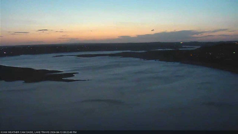 Lake Travis webcam, April 13, 2024 8:25 PM CT