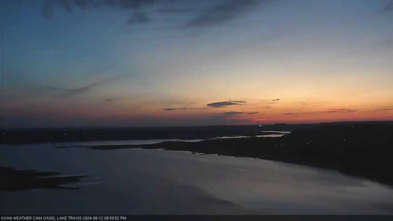 Lake Travis webcam, June 12, 2024 9:00 PM CT