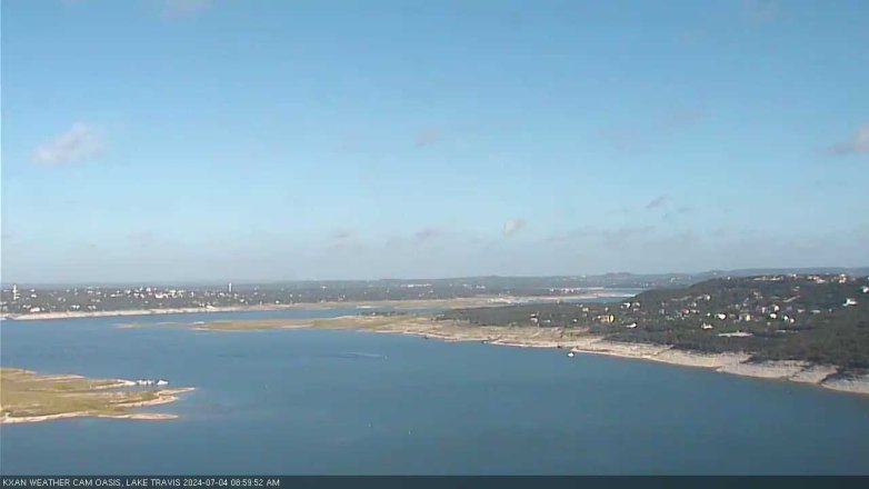 Lake Travis webcam, July 4, 2024 9:00 AM CT