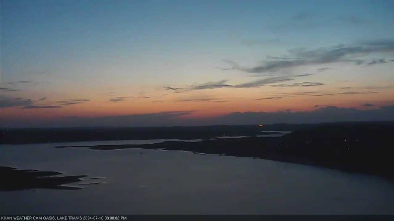 Lake Travis webcam, July 10, 2024 9:00 PM CT