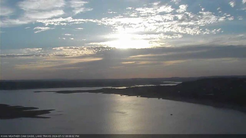 Lake Travis webcam, July 12, 2024 8:00 PM CT