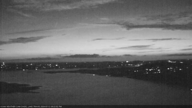Lake Travis webcam, July 12, 2024 9:25 PM CT