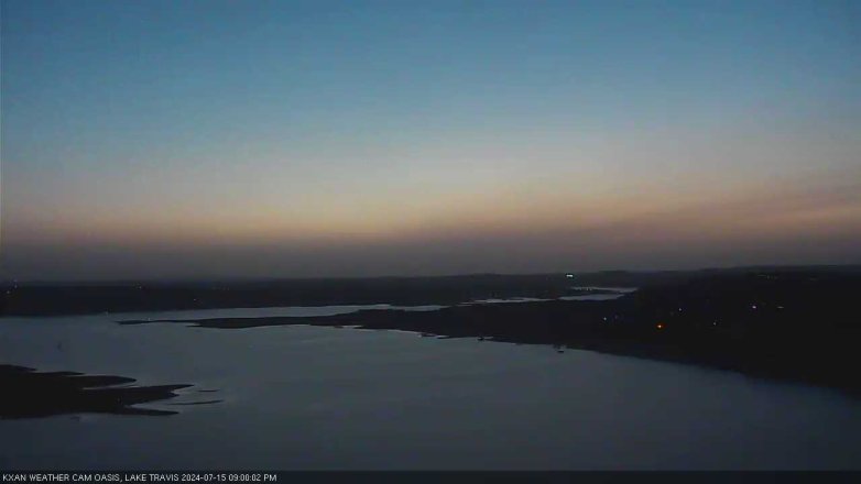 Lake Travis webcam, July 15, 2024 9:00 PM CT