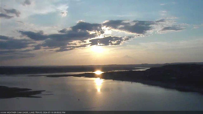 Lake Travis webcam, July 18, 2024 8:00 PM CT