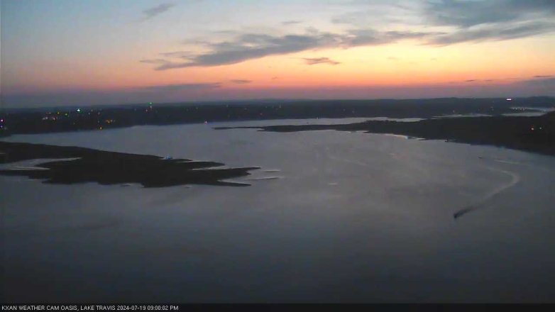 Lake Travis webcam, July 19, 2024 9:00 PM CT