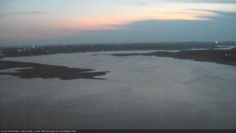 Lake Travis webcam, July 20, 2024 9:00 PM CT