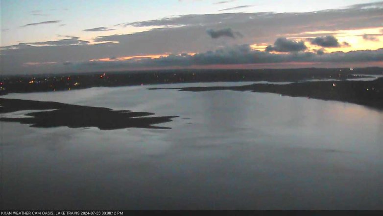 Lake Travis webcam, July 23, 2024 9:00 PM CT