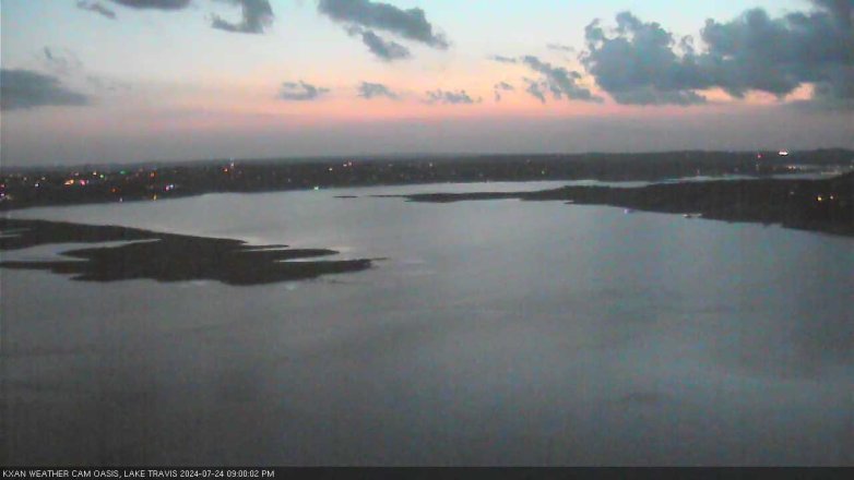 Lake Travis webcam, July 24, 2024 9:00 PM CT