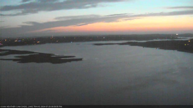 Lake Travis webcam, July 26, 2024 9:00 PM CT