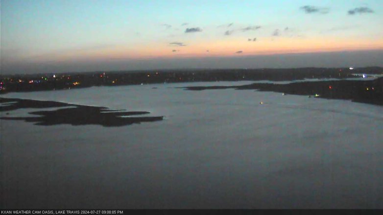 Lake Travis webcam, July 27, 2024 9:00 PM CT