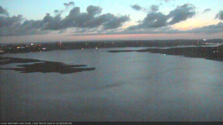 Lake Travis webcam, July 28, 2024 9:00 PM CT