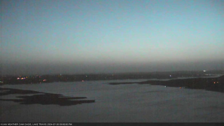 Lake Travis webcam, July 30, 2024 9:00 PM CT