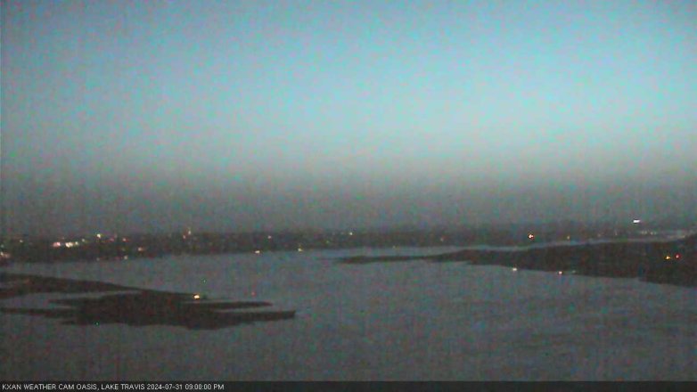Lake Travis webcam, July 31, 2024 9:00 PM CT