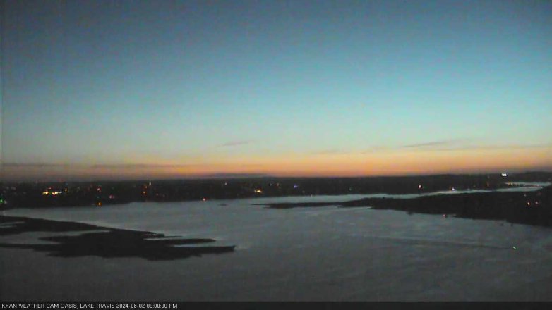 Lake Travis webcam, August 2, 2024 9:00 PM CT