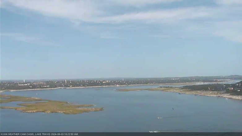 Lake Travis webcam, August 3, 2024 10:25 AM CT