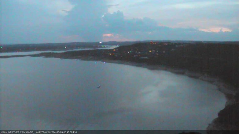 Lake Travis webcam, August 3, 2024 8:45 PM CT