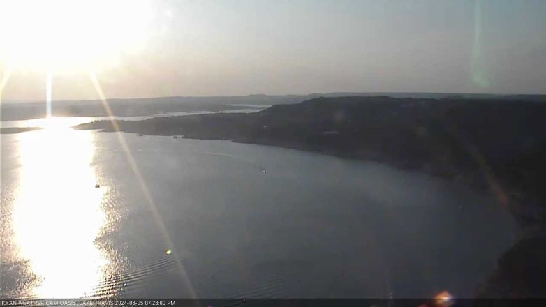 Lake Travis webcam, August 5, 2024 7:25 PM CT
