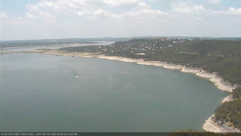 Lake Travis webcam, August 6, 2024 1:25 PM CT