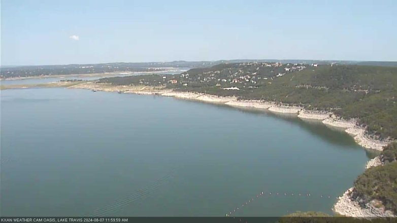 Lake Travis webcam, August 7, 2024 12:00 PM CT