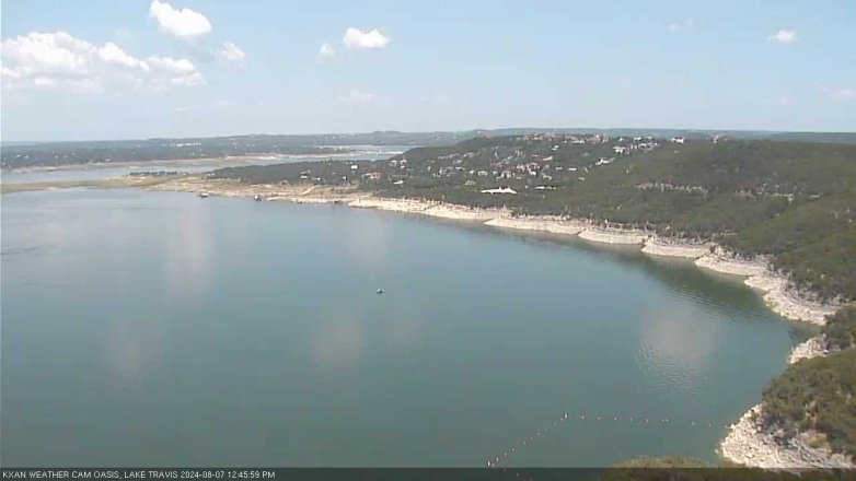Lake Travis webcam, August 7, 2024 12:45 PM CT