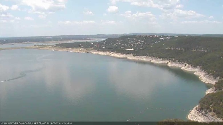 Lake Travis webcam, August 7, 2024 1:45 PM CT