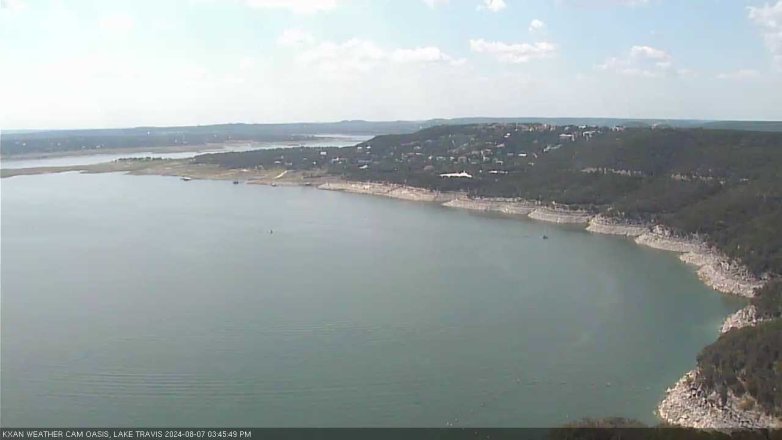 Lake Travis webcam, August 7, 2024 3:45 PM CT