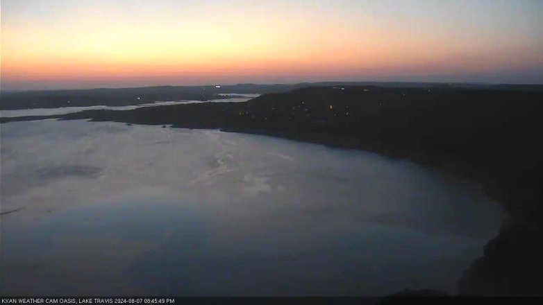 Lake Travis webcam, August 7, 2024 8:45 PM CT