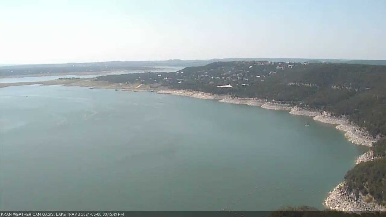 Lake Travis webcam, August 8, 2024 3:45 PM CT