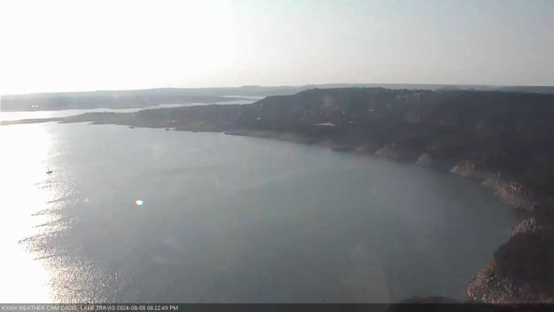 Lake Travis webcam, August 8, 2024 6:25 PM CT