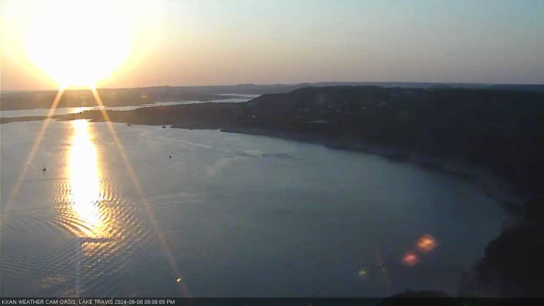 Lake Travis webcam, August 8, 2024 8:00 PM CT
