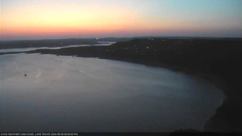Lake Travis webcam, August 8, 2024 8:45 PM CT