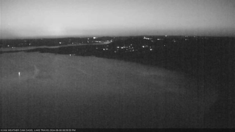 Lake Travis webcam, August 8, 2024 9:00 PM CT