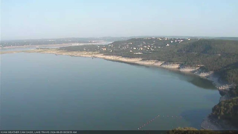 Lake Travis webcam, August 9, 2024 9:00 AM CT