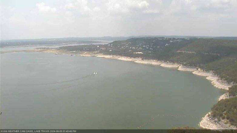 Lake Travis webcam, August 9, 2024 1:45 PM CT