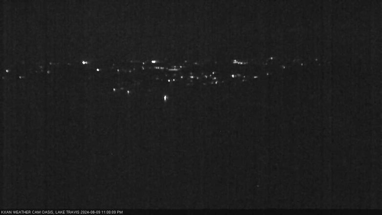 Lake Travis webcam, August 9, 2024 11:00 PM CT