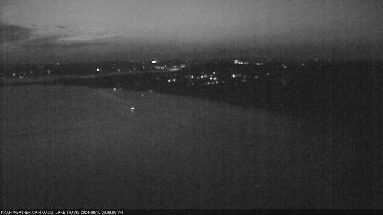 Lake Travis webcam, August 10, 2024 9:00 PM CT