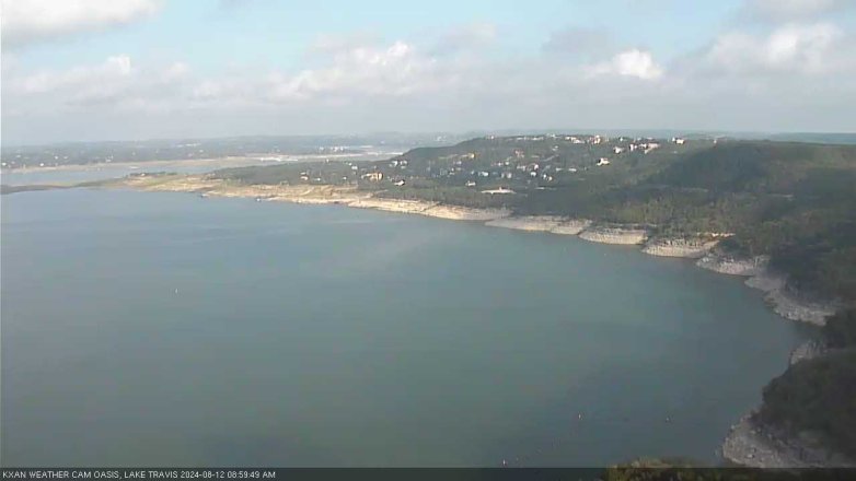 Lake Travis webcam, August 12, 2024 9:00 AM CT