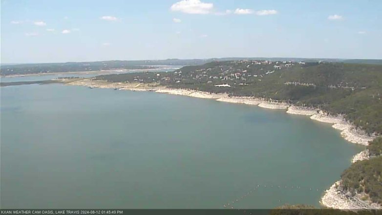 Lake Travis webcam, August 12, 2024 1:45 PM CT