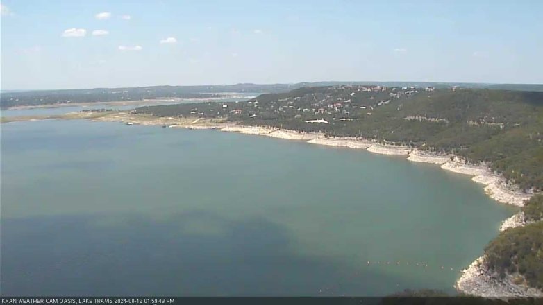 Lake Travis webcam, August 12, 2024 2:00 PM CT