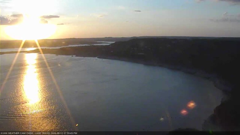 Lake Travis webcam, August 12, 2024 8:00 PM CT