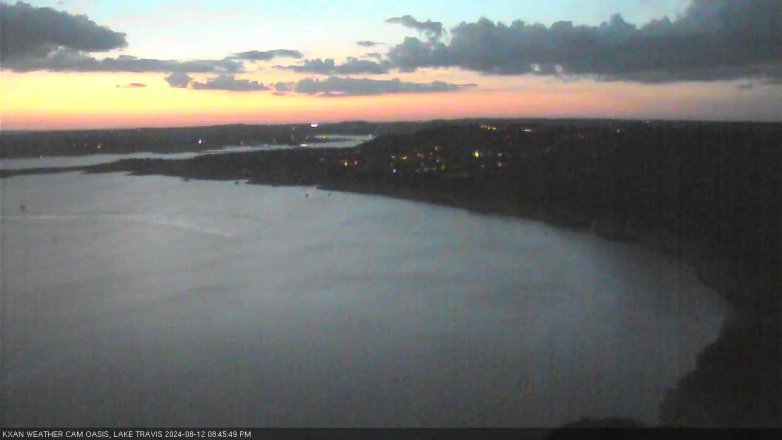 Lake Travis webcam, August 12, 2024 8:45 PM CT
