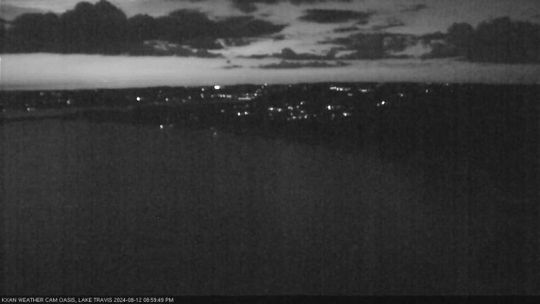 Lake Travis webcam, August 12, 2024 9:00 PM CT