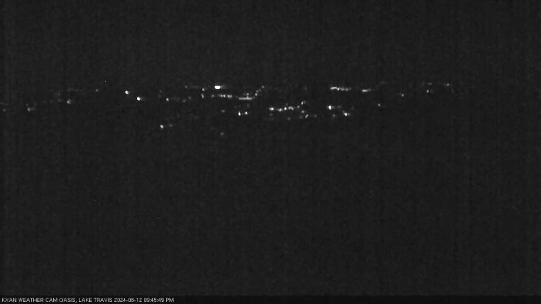 Lake Travis webcam, August 12, 2024 9:45 PM CT