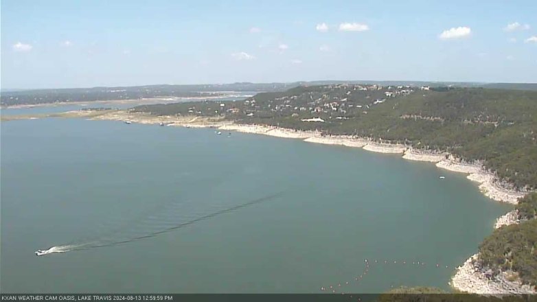 Lake Travis webcam, August 13, 2024 1:00 PM CT