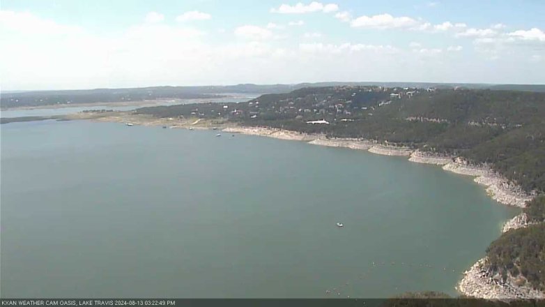 Lake Travis webcam, August 13, 2024 3:25 PM CT