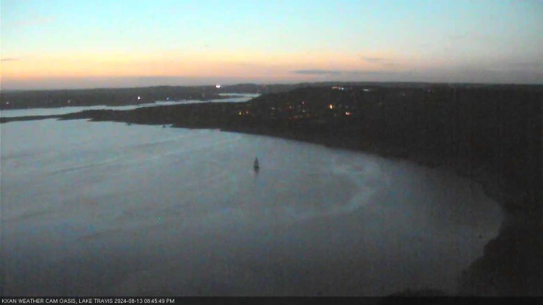 Lake Travis webcam, August 13, 2024 8:45 PM CT