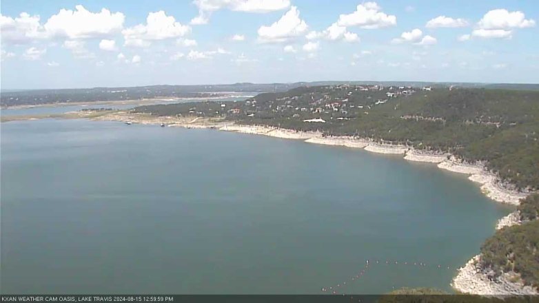 Lake Travis webcam, August 15, 2024 1:00 PM CT