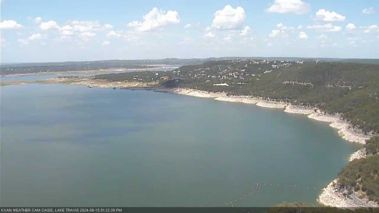 Lake Travis webcam, August 15, 2024 1:25 PM CT