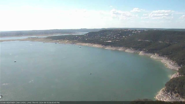 Lake Travis webcam, August 16, 2024 4:45 PM CT